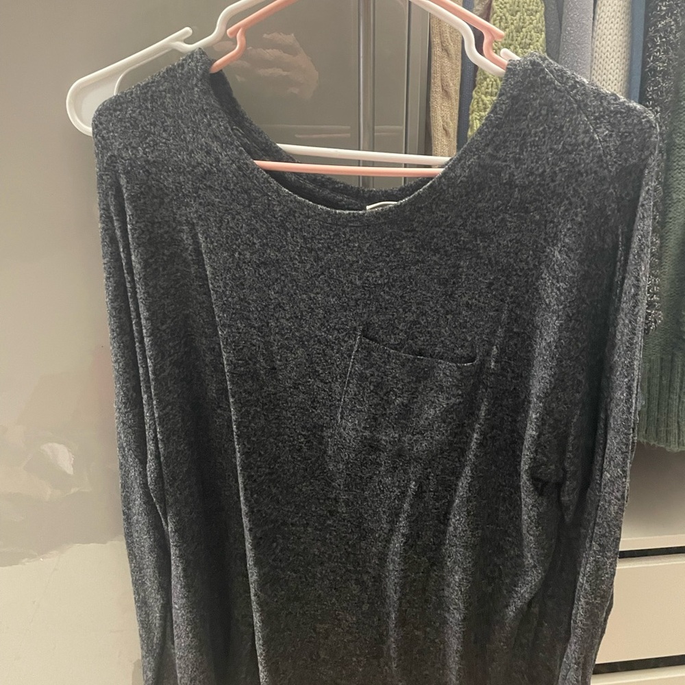 Cozy Gray Sweater with Pocket